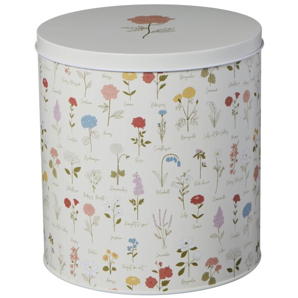 Ib Laursen Plechová dóza s víkem Grand Ma's Garden Round, béžová barva