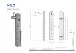 Aquatek - MILO Hydromasážní sprchový panel, způsob montáže na zeď MILO -26