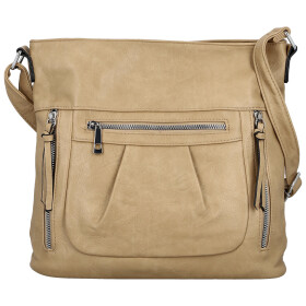 Stylová dámská koženková crossbody kabelka Minja, béžová