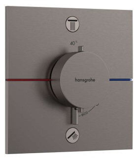HANSGROHE - ShowerSelect Comfort E Termostatická baterie pod omítku, pro 2 spotřebiče, kartáčovaný černý chrom 15578340