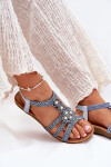 Dámské Ploché Sandály S Pletenými Pásky Modré Artiker 56C1325 39