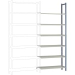 Manuflex RP1344.5021 základní modul regálu oddělení , (š x v x h) 1470 x 2500 x 800 mm, ocel, dřevěná podlaha, vodní mod