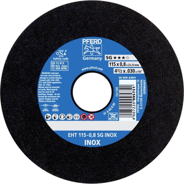 PFERD TOOLS EHT 115-0,8 SG INOX 61340396 řezný kotouč rovný 115 mm 25 ks nerezová ocel