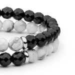 Souprava dvou náramků Lara - howlit, onyx, Barevná/více barev 19 cm