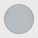 Erga Charlotte, kulaté LED zrcadlo 80cm, černý kovový rám, 1840 lm, 6500K, přední boční osvětlení, ERG-V01-204-8080-BK