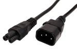 Lindy C14 - C5 (trojlístek) černá / Prodlužovací napájecí kabel / 3 m (30342)