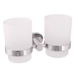 RAV Slezák - YUKON - Koupelnový doplněk Dvojitý držák kartáčků skleněný, Chrom YUA0202 YUA0202