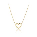 Ocelový náhrdelník Zephyra Gold - srdce, chirurgická ocel, Zlatá 41 cm + 5 cm (prodloužení)