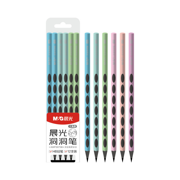 M&G M&G, AWP30738, sada ergonomických grafitových tužek, HB, 12 ks