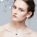 Exkluzivní náhrdelník Swarovski Elements Niamh - srdce, Modrá 40 cm + 5 cm (prodloužení)