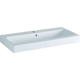 GEBERIT - iCon Umyvadlo 75x49 cm, s přepadem, otvor pro baterii, bílá 124075000