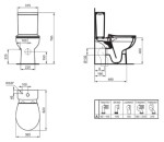 IDEAL STANDARD - Eurovit WC kombi se sedátkem SoftClose, vario odpad, spodní napouštění, RimLS+, bílá W007301