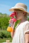 B.box Láhev na pití s brčkem 600 ml - růžová/oranžová