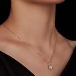 Stříbrný dvojitý náhrdelník Cristy 1 ct MOISSANITE + CERTIFIKÁT, Stříbrná 40 cm + 5 cm (prodloužení) certifikát GRA, hadřík na čištění stříbra, dárková krabička