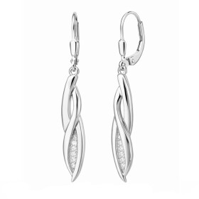 Stříbrné visací náušnice se zirkony Virginie - stříbro 925/1000, Stříbrná