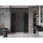MEXEN/S - Velar L Duo posuvné sprchové dveře 200, grafit, měď kartáčovaná 871-200-003-42-65