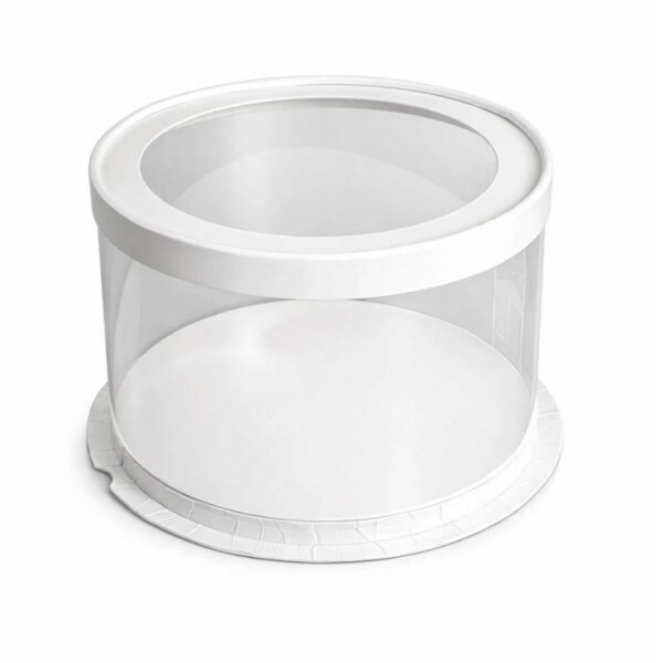 Cake Star Cake Star 4Cake Plastový kulatý box s průhledným víkem na dorty bílý (22,5 x 23 cm)