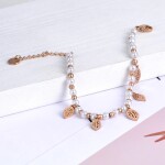 Perlový náramek Dora Gold - chirurgická ocel, perla, Zlatá 16 cm + 4 cm (prodloužení)