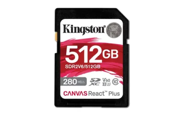 Kingston Canvas React Plus V60 SD 512GB / UHS-II / V60 / U3 / Class 10 (SDR2V6/512GB)