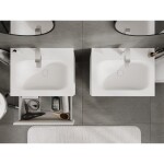 MEXEN/S - Rivel koupelnová skříňka 60 cm s umyvadlem Vela, 2 zásuvky, reliéf , bílá mat 91A20-06047-2-BFF01-W23M01