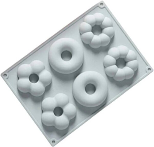 Dortisimo Silikonová forma na pečení/na mražené dezerty Květiny a donuty (na 6 ks) 6,5 cm
