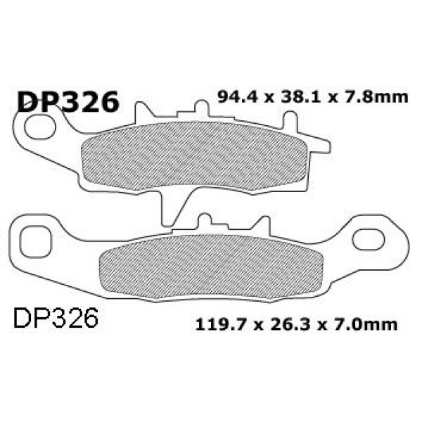 DP Brakes Brzdové destičky na Kawasaki KFX 450 2008-2014 Brzdové desky: Přední pravá