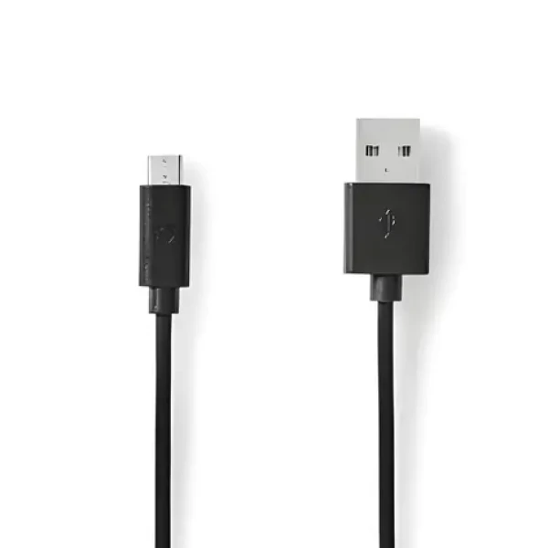 Nedis USB 2.0 kabel USB-A - Micro-B černá / Kabel USB / 0,5 m / 480 Mbps / 10 W (CCGL60500BK05)
