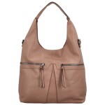 Trendy dámská koženková kabelka na rameno Gevora, starorůžová