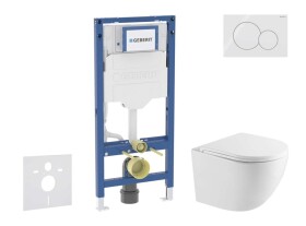 GEBERIT - Duofix Set předstěnové instalace, klozetu Oudee a sedátka softclose, tlačítko Sigma01, alpská bílá SANI11CA3195