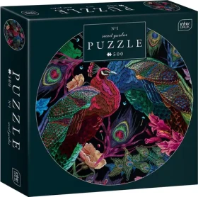 INTERDRUK Kulaté puzzle Secret Garden: Pár pávů