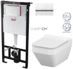 ALCADRAIN Sádromodul - předstěnový instalační systém s bílým/ chrom tlačítkem M1720-1 + WC CERSANIT CLEANON CREA čtverec + SEDÁTKO AM101/1120 M1720-1 CR2