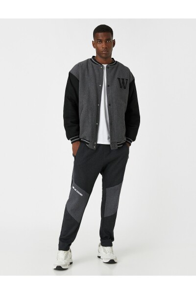 Koton Slogan Printed Sweatpants With Lace-Up Waist.