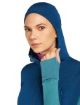 ICEBREAKER Wmns 300 RealFleece Descender LS Zip Hood, Topaz/Atlantis/Cb velikost: S