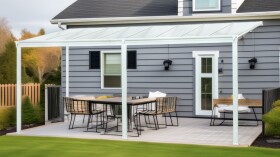 Hliníková pergola LanitPlast Wall 43 FSX bílá + čirý PC