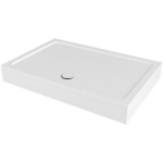 CERANO - Sprchová vanička obdelníková Brio - SMC/minerální kompozit - strukturovaná bílá - 120x90x4 + 2x čelní panel + nožičky CER-288728