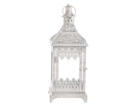 Kovová lucerna Cinti 39 cm, bílá antik