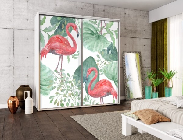 FRONTI Šatní skříň PENELOPA 205 Plameňáci 6942