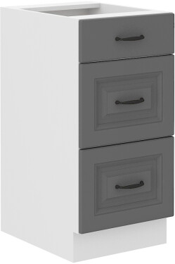 Spodní skříňka Stilo 40 D 3S BB - Premium Box Barva korpusu: Bílá, Barva dvířek: Dust Grey