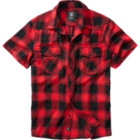 Brandit Košile Checkshirt Halfsleeve červená | černá XXL