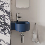 OMNIRES - OVO M+ umyvadlo na desku/závěsné - levé, 33 x 34 cm, midnight blue mat; OVO335UWLMB