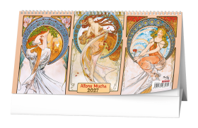 Stolní kalendář 2027 Baloušek čtrnáctidenní Alfons Mucha