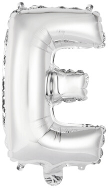 Písmeno E stříbrný balónek 25,5 cm x 40 cm Písmeno E stříbrný balónek 25,5 cm x 40 cm