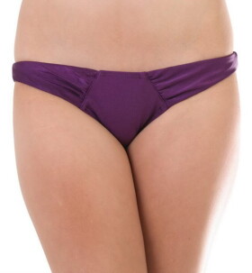 Volcom SULTRY SOLID ROUCHED FULL (EGGPLANT) plavky dvoudílné