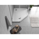 MEXEN - Flow pětiboká sprchová vanička slim pravá 100 x 90, bílá lesk 46P109010R