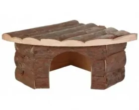 TRIXIE Rohový domek JESPER pro morčata / 32 × 13 × 21 cm / Přírodní dřevo (102776)