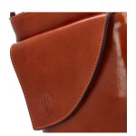 Luxusní dámská kožená crossbody kabelka Sweara, koňaková