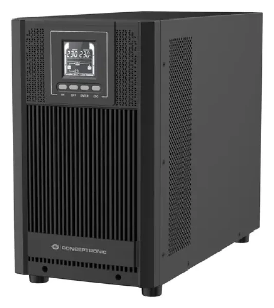 Conceptronic UPS Online Tower 3000VA černá / Záložní zdroj / Dvojitá konverze / 2700 W / 5x IEC / USB, RS-232 (ZEUS52E3K)