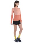 ICEBREAKER Wmns Merino 200 Realfleece™ Descender LS Half Zip, Glow/Tang/Cb (vzorek) velikost: S