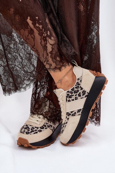 Zamšové Dámské Sneakersy Na Platformě Panther Vinceza 66793 Béžové 38