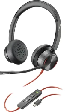 Poly Blackwire 8225 černá / Náhlavní souprava / mikrofon / dvě sluchátka / USB-C (214407-01)